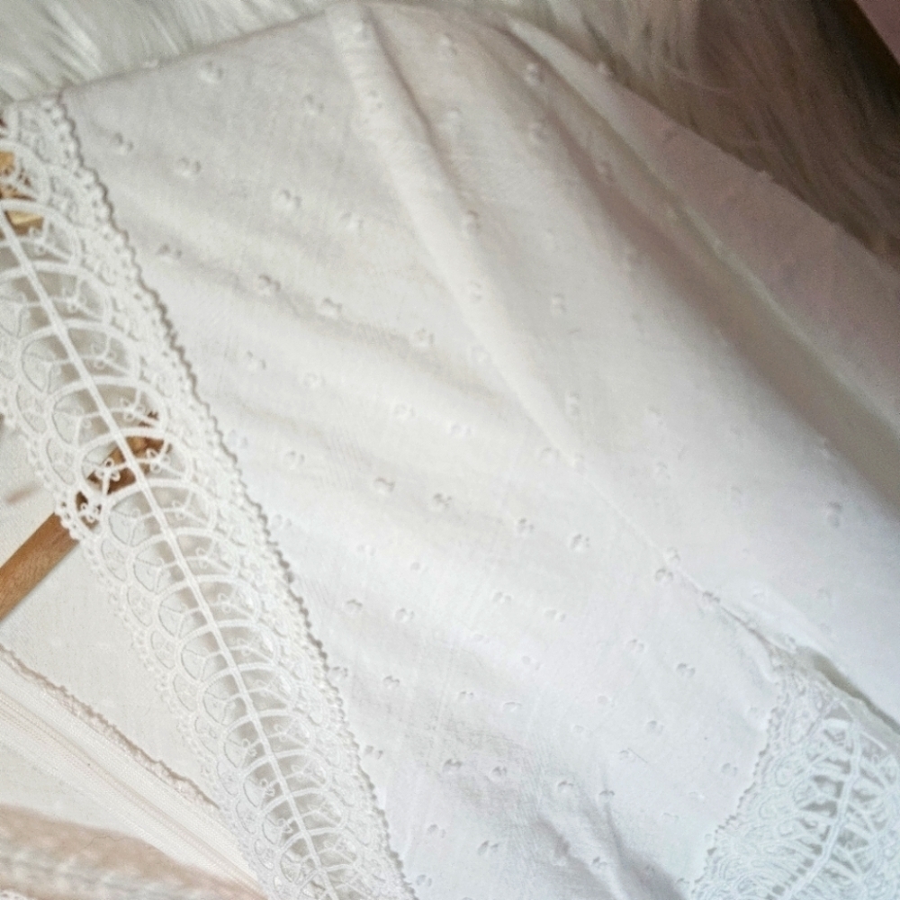 Shein Swiss Dot Lace Detail Shorts Romper - Picture 4 of 5